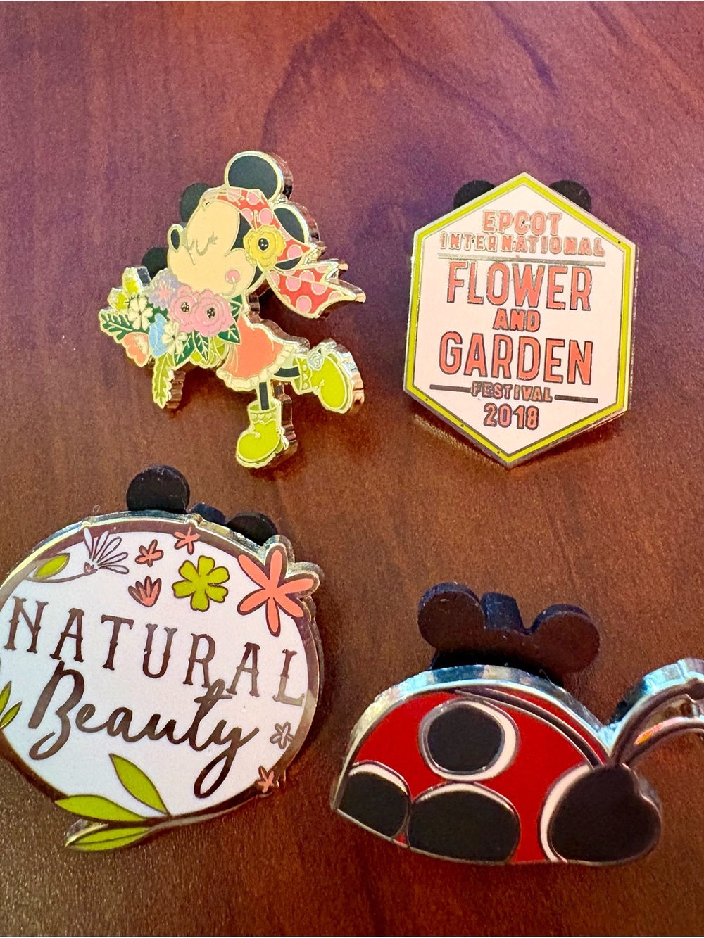 Disney Parks Limited Edition Flower and Garden 2018 Enamel Pin Set